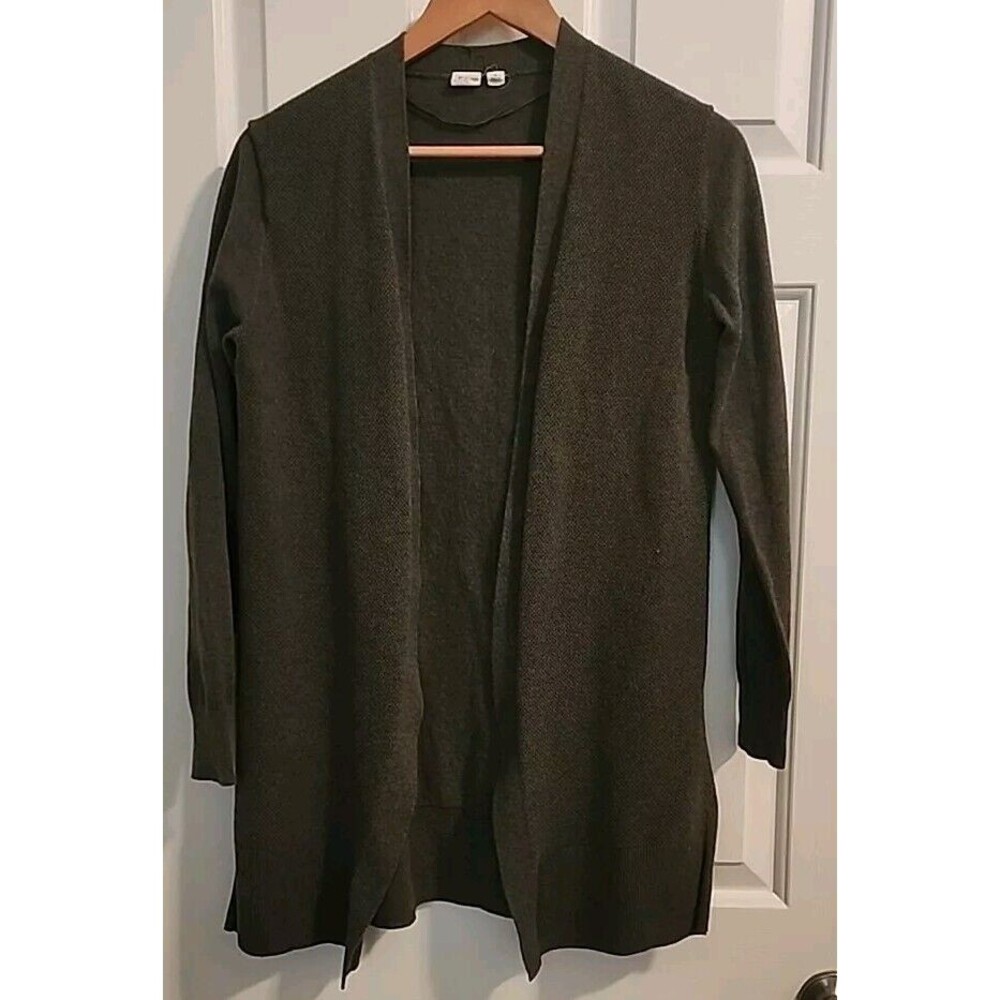 Gap Bella Open Cardigan Gray Medium Long Sleeve 100% Cotton